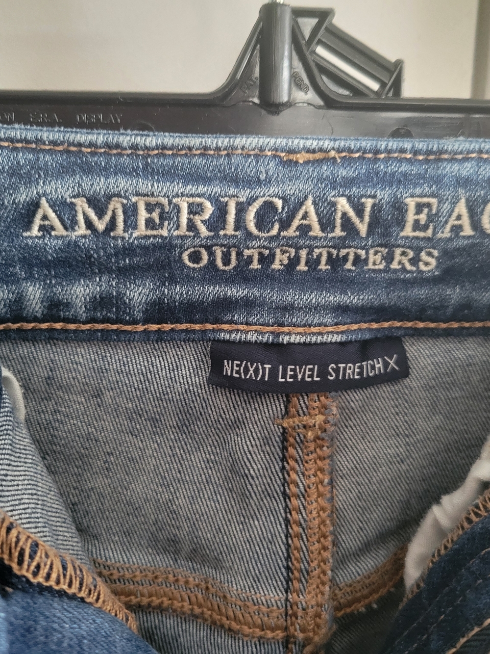 American Eagle Outfitters Distressed Dark Blue Denim Jean Shorts - Picture 3 of 3